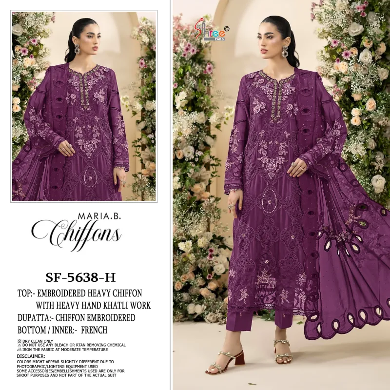 Sf 5638 E To H By Shree Chiffon Pakistani Salwar Suits 